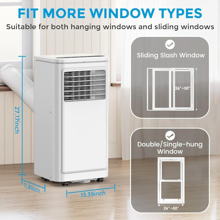 Ar Condicionado Portátil 8000 BTU, Unidade CA Portátil 3 em 1 para Ambientes de até 32m², Mini Ar Condicionado para Quarto com Refrigeração