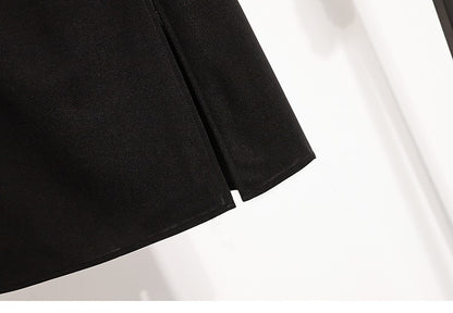 Autumn Winter Mid-Length A-Line Skirt 2025 Plus Size Elegant Asymmetrical Slit Skirts Women's High Waist Oversized Suit Skirts