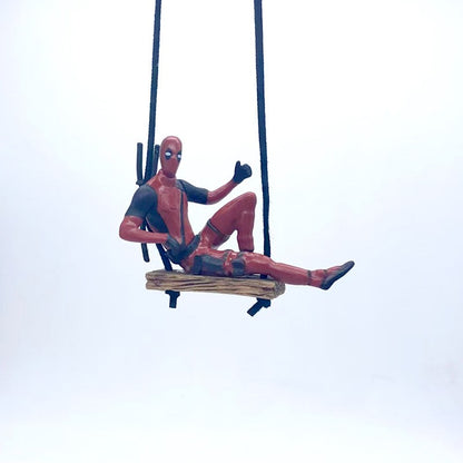 Deadpool Action Figures Ornaments Marvels Anime Car Rearview Mirror Pendant Bedroom Model Doll Hangings Decor Home Classic Toys
