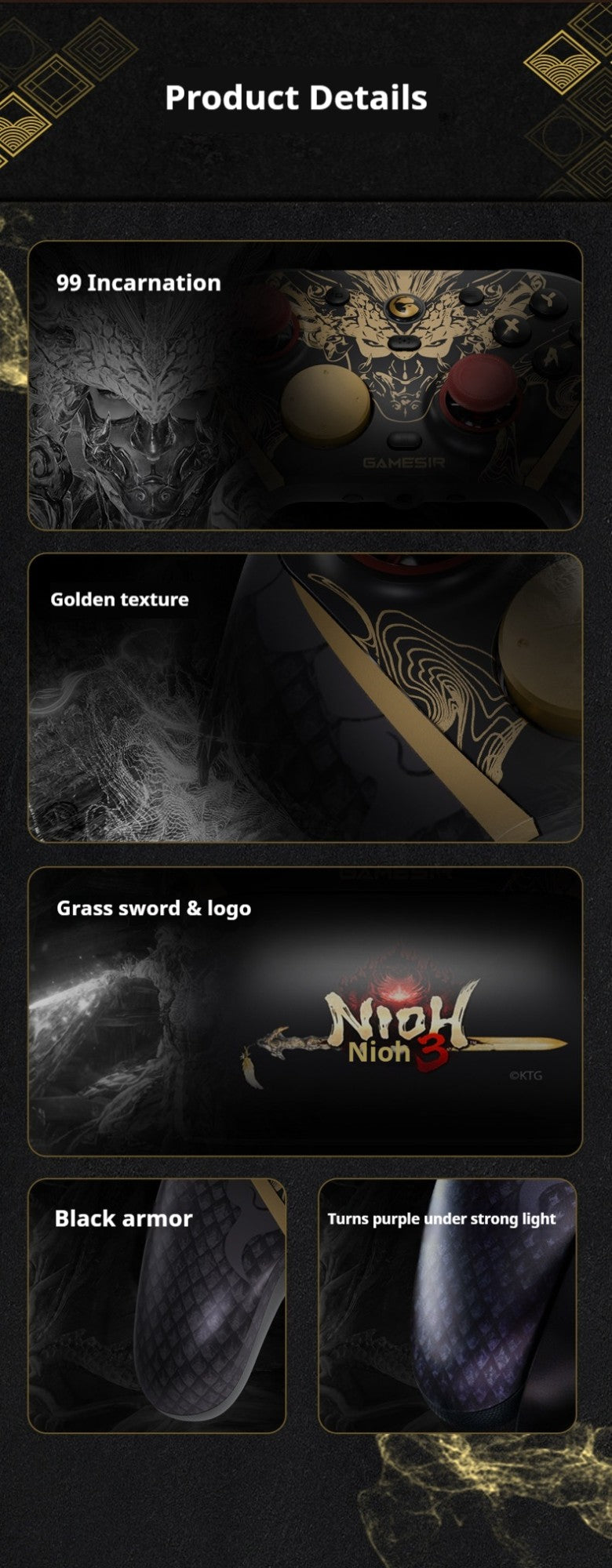 G7 Pro 8K Gamepad Nioh3 Edition Wireless for Gaming Controller JS13Pro TMR Rocker PC/SteamDeck/Switch2
