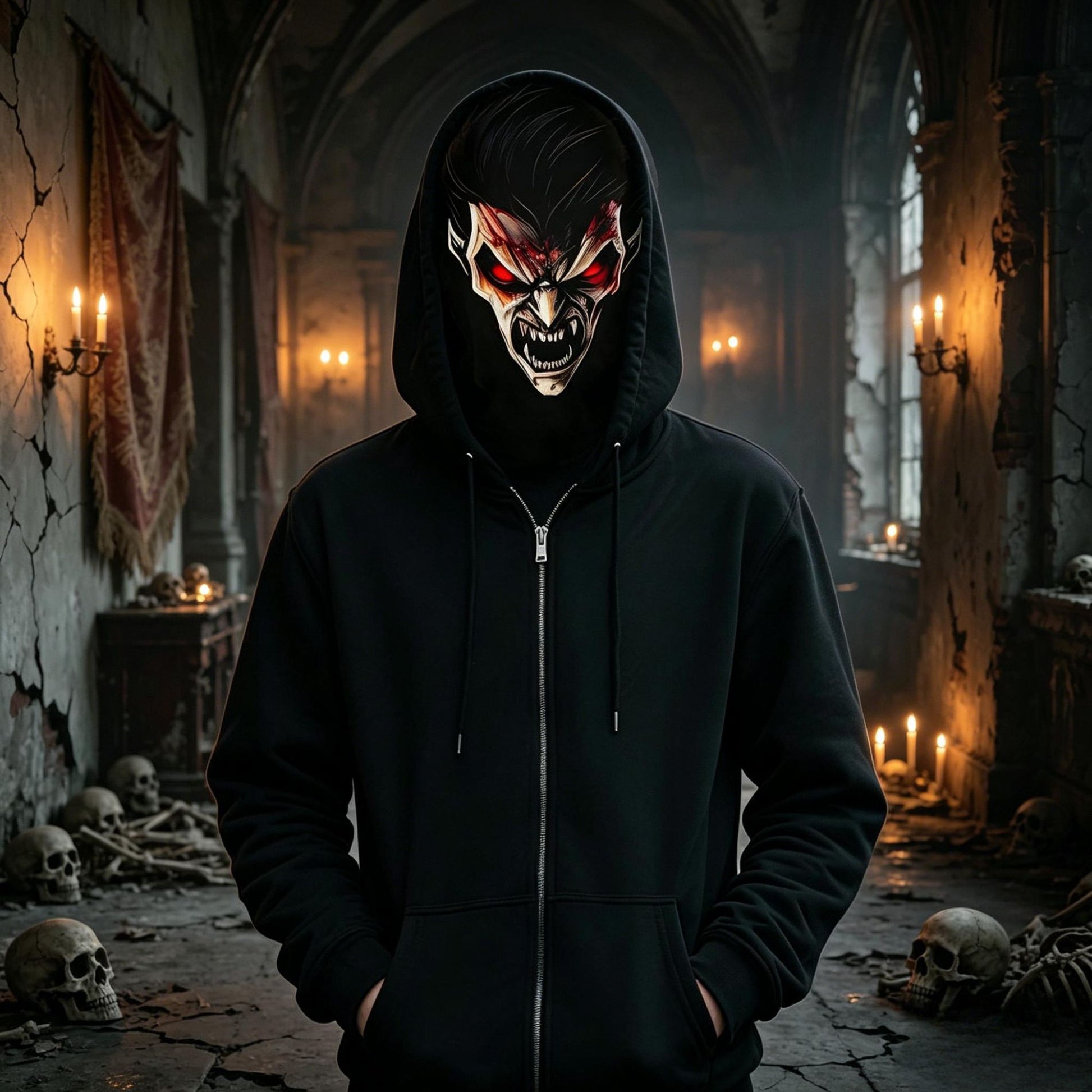 A Red-eyed Demon Mask That Embodies A Free-spirited, Rebellious Attitude. Perfect for Halloween, Punk-style Parties