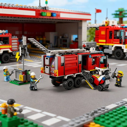 Série Lego City 60374 60373 60411 Navio de Resgate de Incêndio Blocos de Montar de Quebra-Cabeça Brinquedos Infantis Presentes de Natal