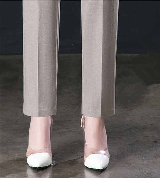 New Autumn Women's Suit Pants, Black Gray Khaki Pantalones Spring Female Slim Trousers, Asian Size 26 27 28 29 30 31 32 33