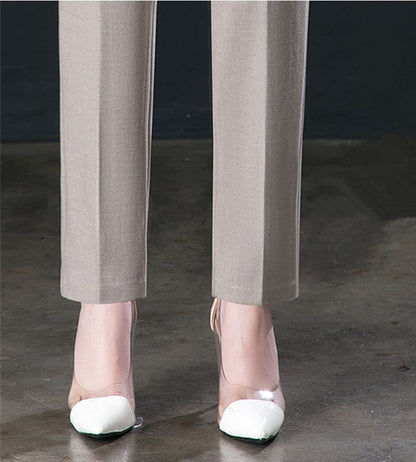 New Autumn Women's Suit Pants, Black Gray Khaki Pantalones Spring Female Slim Trousers, Asian Size 26 27 28 29 30 31 32 33