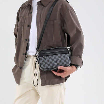 Casual Lightweight Business Shoulder Bags for Men PU Leather Messenger Bag Comfortable Wide Strap Crossbody Bags Designer Male