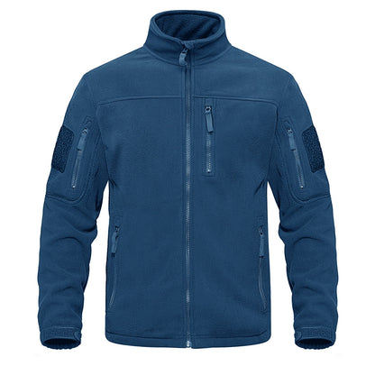 TACVASEN Full Zip Up Green Fleece Jacket Thermal Warm Work Coats Mens Zipper Pockets Jacket Hiking Training Outwear Windbreaker