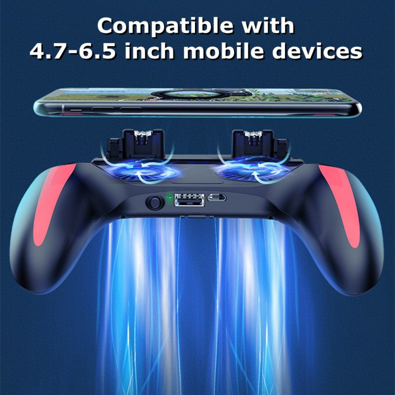 4 Fingers Mobile Phone Game Handle with Radiator Aim Shooting Gamepad Joystick Controller for IOS Android Gaming Accessories