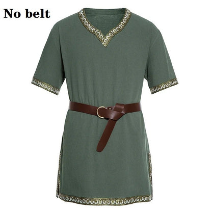 Knight Cosplay Medieval Costume Tunic Halloween Costumes for Men Adult Viking Pirate Disguise Fancy Clothing Carnival Shirts
