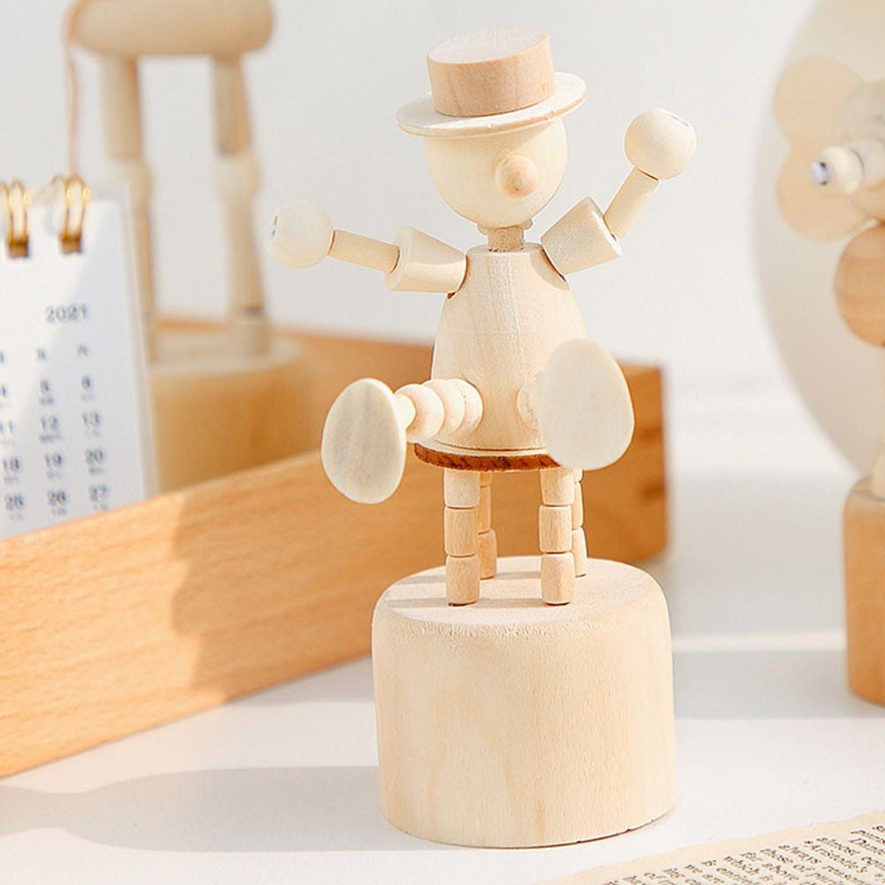 1Pc Wooden Animal Ornaments Mini Desktop Movable Puppet Fingurine Home Decoration Crafts Toy Gifts Home Book Shelf Fun Decor