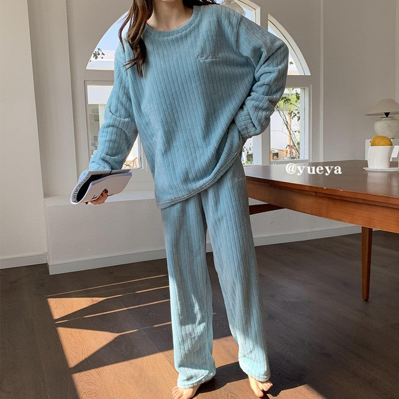 Winter Women's New Pajamas Homewear Suit Women's Fall and Winter Warm Clothes Coral Velvet Leisure Pajamas Padded Homewear