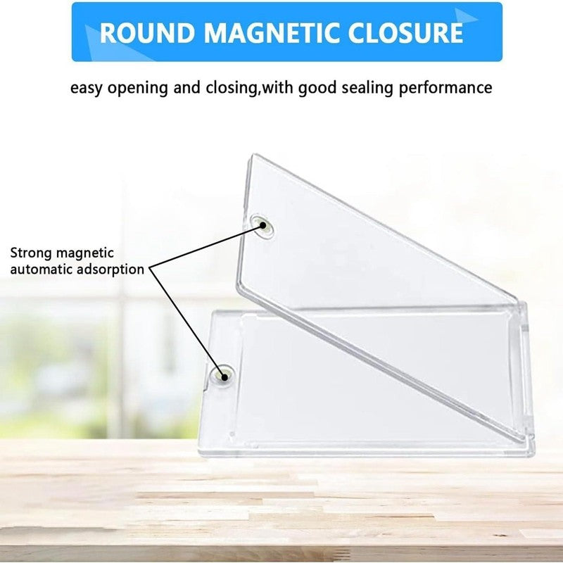 35PT Magnetic Card Holder Set Caixa Expositora Adequada para Cartas Colecionáveis de YuGiOh Pokémon Jogo Esporte Protetor de Acrílico Rígido Brinquedo