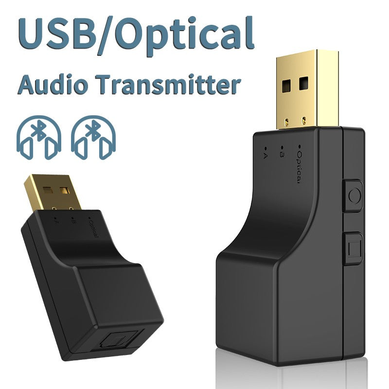 Hot 2 IN 1 Wireless Audio Transmitter Adapter USB Optical Bluetooth Transmitter Low Latency For PC TV USB Wireless Audio Adapter