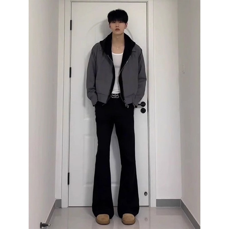 Cleanfit Extended Length Men's Jeans High Waist Slim Straight Leg Micro Flared Pants Bla Knife  Faionable Tall Size