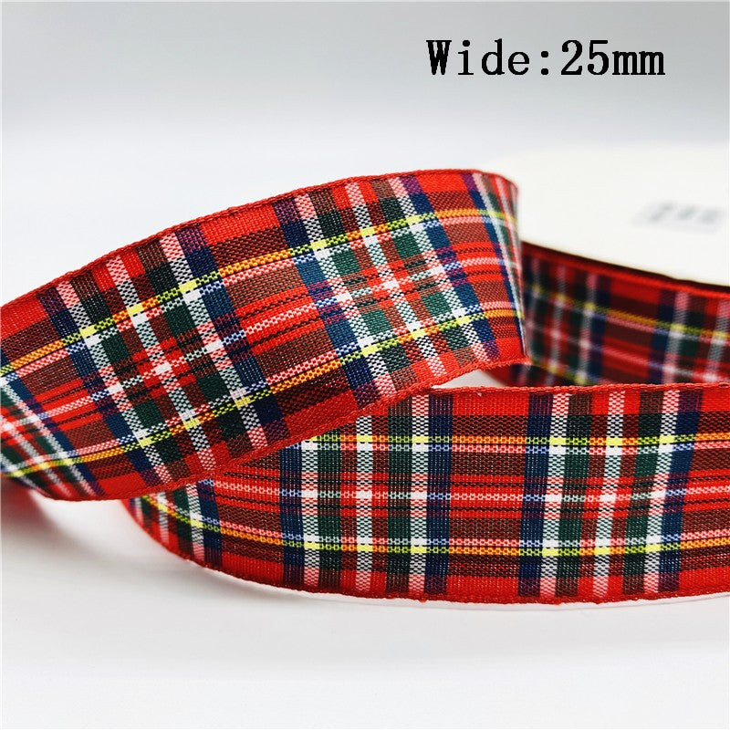 5yards/Lot 10mm 25mm Plaid Ribbon Christmas Decor Ribbon For Handmade Design Christmas Decoration DIY Gift Wrapping