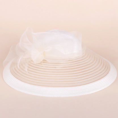 Elegant Kentucky Tea Party Fascinators White Weddings Hat For Women Wide Brim Hats Fedora Ladies Church Dress Derby Hats