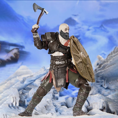 Modelo Kratos God Of War Ragnarok Figuras Jogo Action Figure Brinquedos Anime 15cm Estatueta Colecionável Boneco Articulado Presente para Exposição