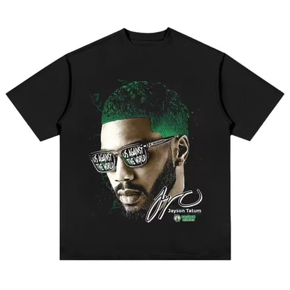 American Professional Basketball Star Sports Tee Shirt Homm Men Clothing Short Sleeve Oversize Printing Pullover T-shirt