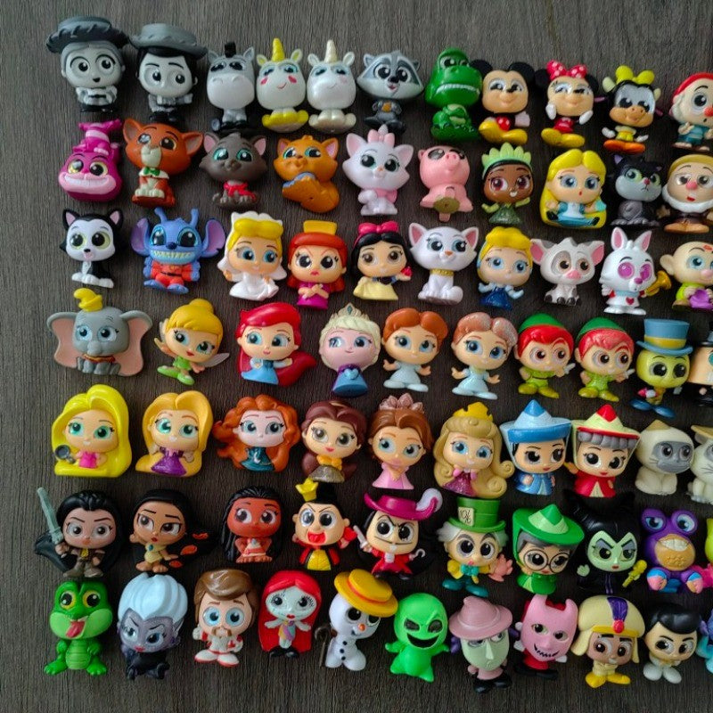 Genuine Disney Doorables Cartoon Figures Kawaii Mickey Mouse Princesa Anna Elsa Boneca de Olhos Grandes de Vidro Série Modelo Brinquedos Presentes Infantis