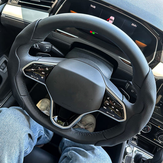 2025 New Car Steering Wheel Cover Carbon Fiber Turn Over Fur Universal 3PCS Round Steering Wheel Body Kit Interior Accessories