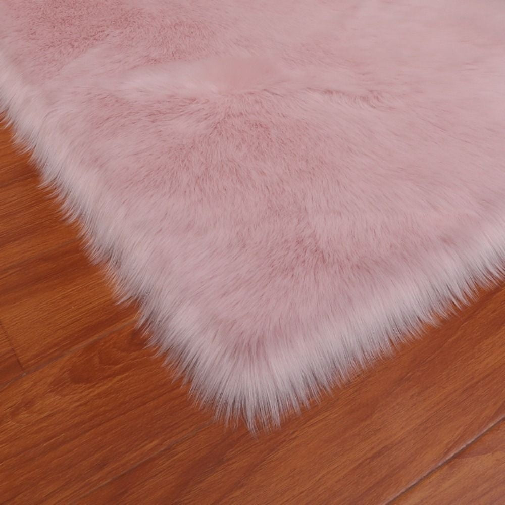 Plush Soft Sheepskin Bedroom Carpet Imitation Wool Pad Long Hair Bedside Mat Sofa Cushion White Rugs Bed Living Room