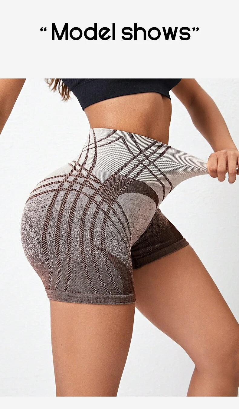 High Waist Seamless Gym Shorts for Women Mesh Breathable Compression Tummy Control Workout Athletic Exercise Seamless Shorts