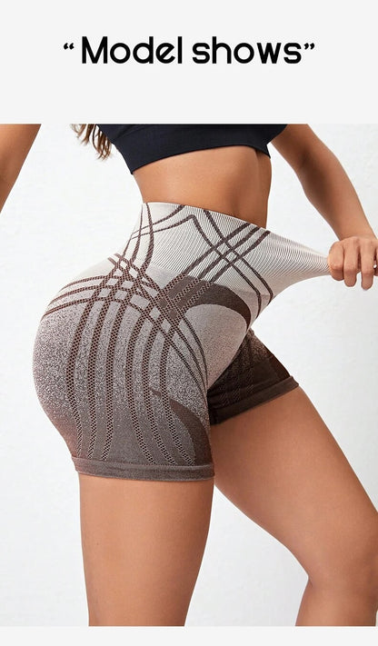 High Waist Seamless Gym Shorts for Women Mesh Breathable Compression Tummy Control Workout Athletic Exercise Seamless Shorts
