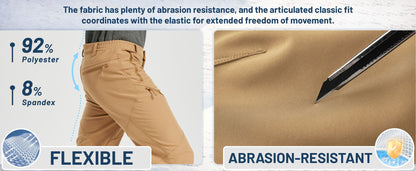 Calça Masculina de Inverno para Caminhada TACVASEN Forrada com Fleece, Impermeável, Softshell, para Esqui na Neve, Isolada, Cargo de Trabalho com 6 Bolsos com Zíper