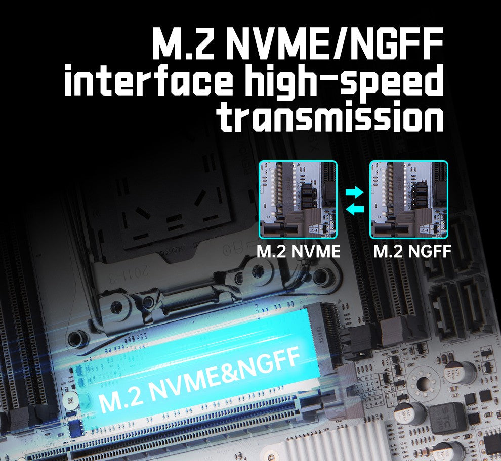 QIYIDA X99 Motherboard set LGA 2011-3 Xeon E5 2680 V4 CPU DDR4 8GBx2PCS=16GB NVME NGFF M.2 SATA3.0 USB3.0 X99 C612chip