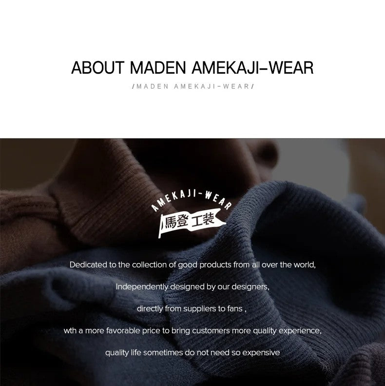 Maden Thermal Sweater Men’s Turtleneck Basic Knitted Shirts Autumn Winter Solid Thick Pullovers Turn-down Collar Soft Underwear