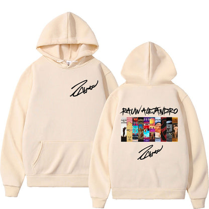 Singer Rauw Alejandro Album Graphics 2025 Autumn/Winter 100% Cotton Printing Hoodie Men's Hip Hop Classic Pop Music Oversized