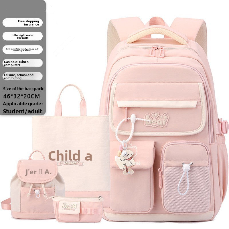 Conjunto de 4 peças de mochilas Oxford para estudantes de ensino médio de grande capacidade, mochilas escolares para adolescentes do ensino médio