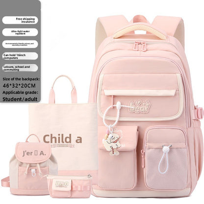 Conjunto de 4 peças de mochilas Oxford para estudantes de ensino médio de grande capacidade, mochilas escolares para adolescentes do ensino médio