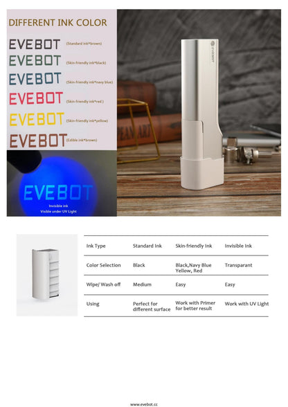 Coffee Latte Art Inkjet Printer EVEBOT for Bakery Coffee Shop Pubs Handheld Printers HD Printing On Food With Positioning Plate