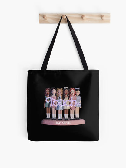 Korean Kpop Katseye Tote Bag Shopping Bag Print Original Design White Unisex Travel Canvas Casual Bag Commuting Portable Handbag