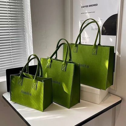 Fashion S/M/L Women Felt Shoulder Bag Simple Solid Color Messenger Bag Handbag Large Capacity Travel Casual Crossbody Bags