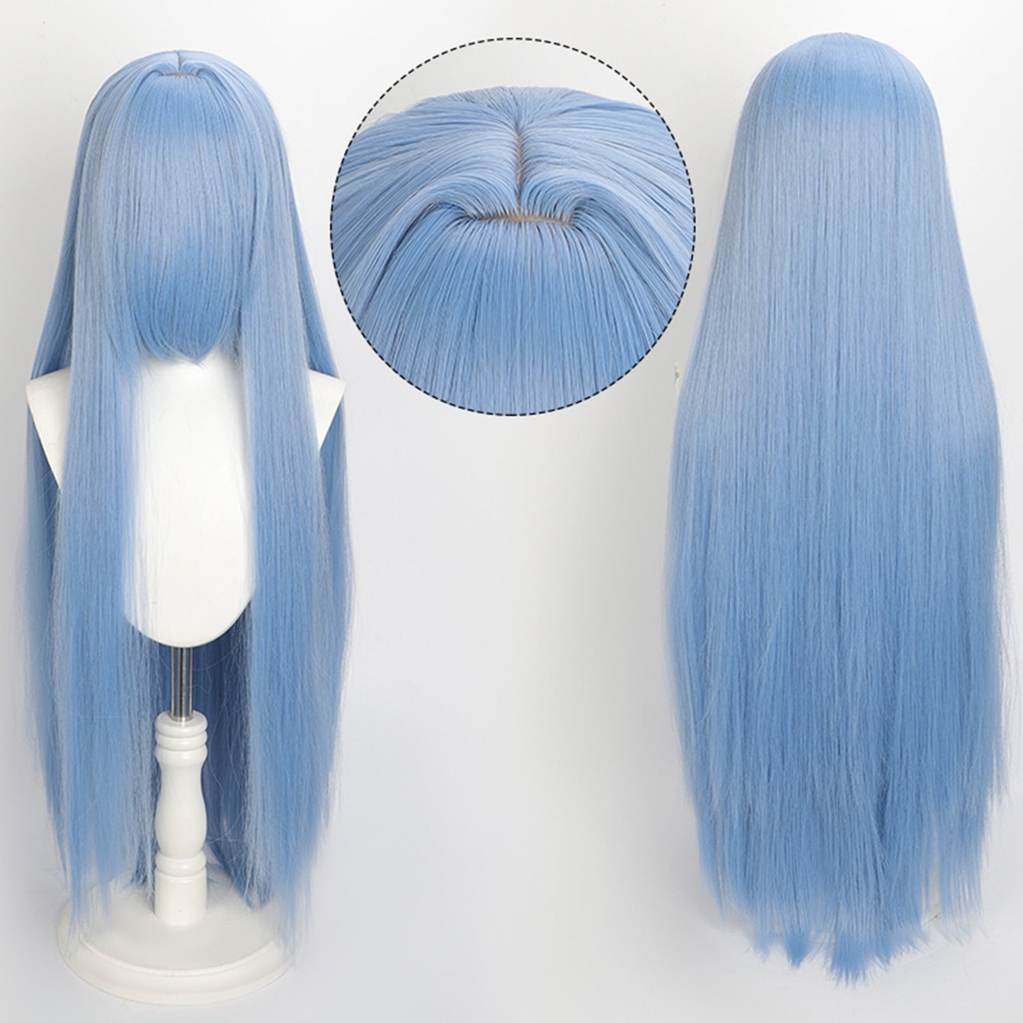 Peruca Colorida de 100cm Longa Lisa Cosplay Anime Fantasia Festa Perucas Sintéticas Resistentes ao Calor