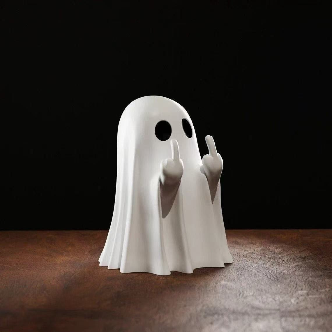 Halloween Party Decoration Favors Cute Little Ghost Sitting on A Shelf Reading A Book with Flickering Ornament Gift Spooky Idea