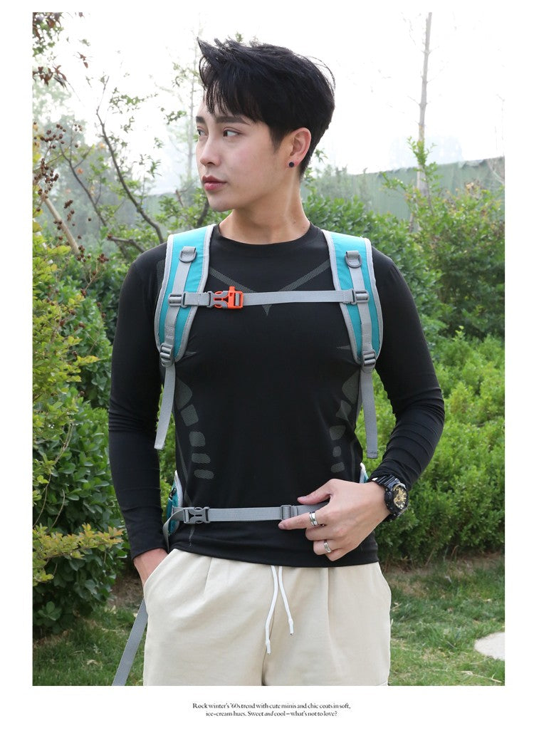 Outdoor mountaineering and cycling travel backpack, multifunctional waterproof nylon bag, suitable for men and women