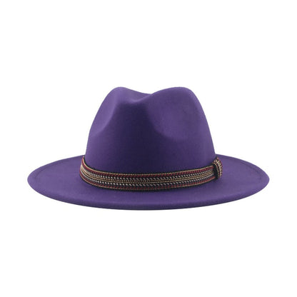 Chapéu Feminino Fedora de Feltro Sólido Casual Chapéu de Inverno Feminino Bonés Masculinos Faixa Panamá Preto Cáqui ????? ??????? Sombrero