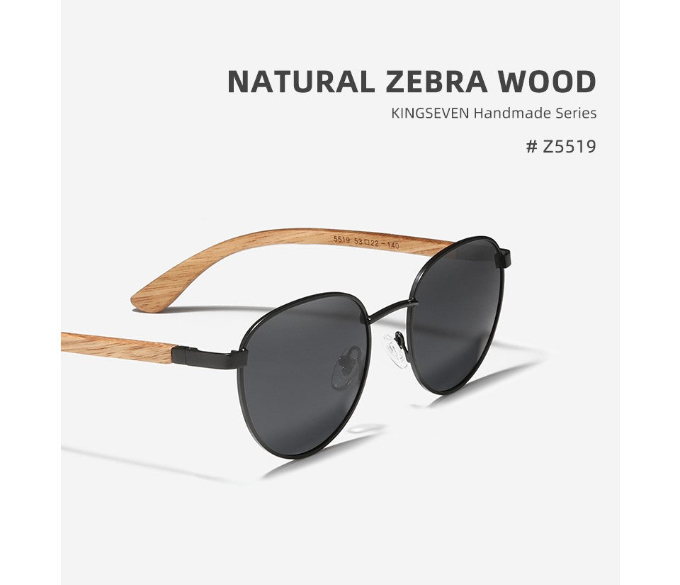 KINGSEVEN Sunglasses For Men UV400 Polarized Women’s  Eyeglass Frame Natural Wood Fashion Sun Glasses  Protection Eyewear