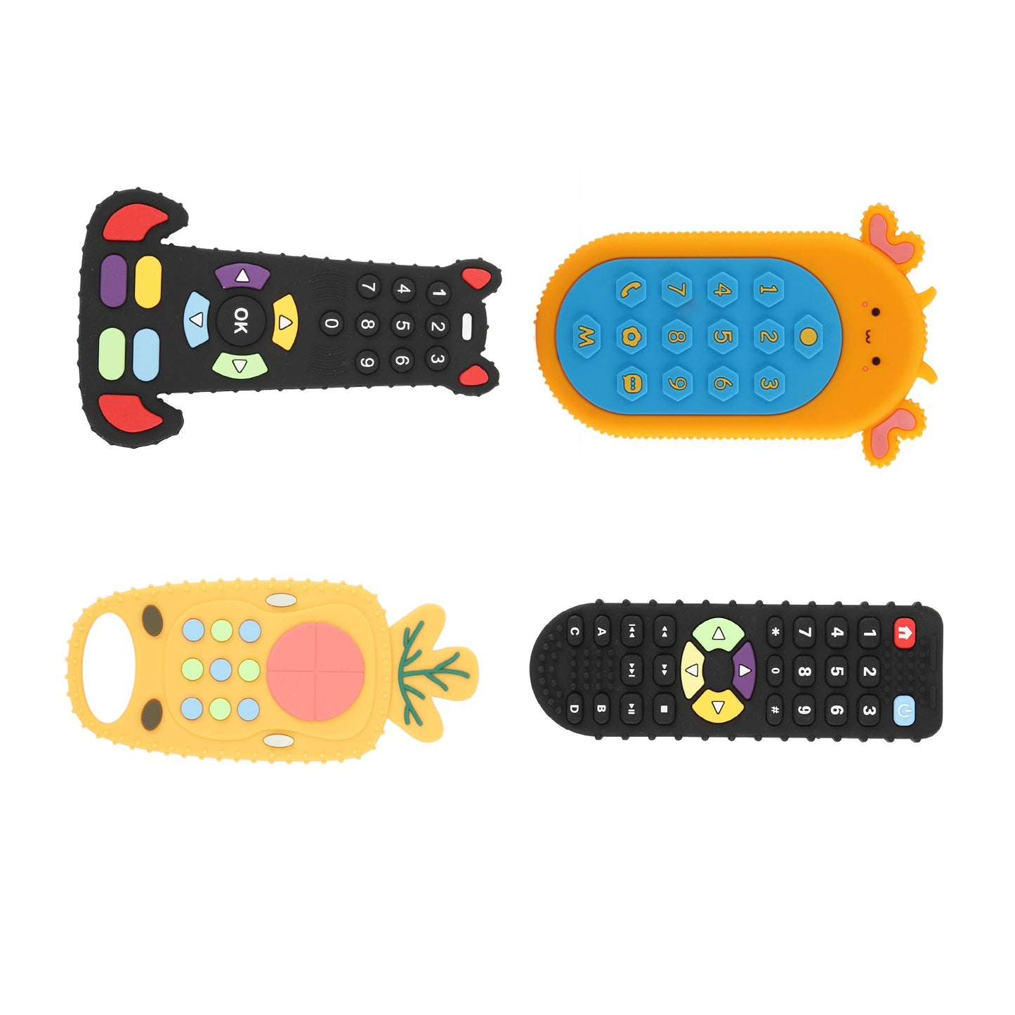Baby Teething  Remote Control Teething  Silicone Soft Teeth Grinding Cartoon Baby Teether Chew Toy for Toddlers Boys Girls