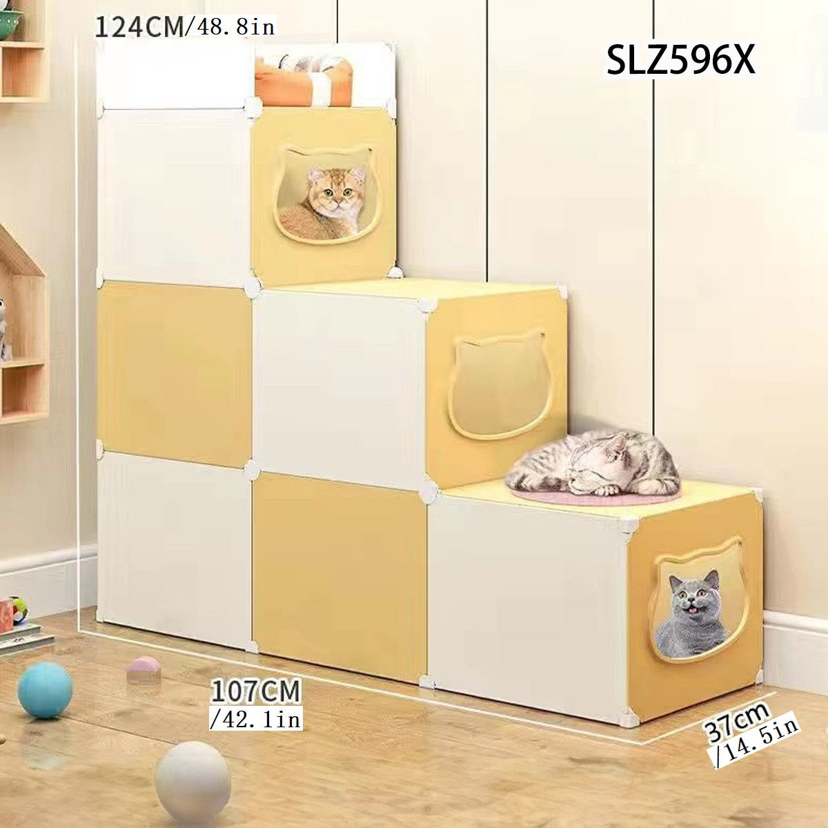 Gaiola para Gatos, Ninho de Gatos, Casa Integrada, Universal para Quatro Estações, Ninho de Gatos, Pequena Vila, Multiandares
