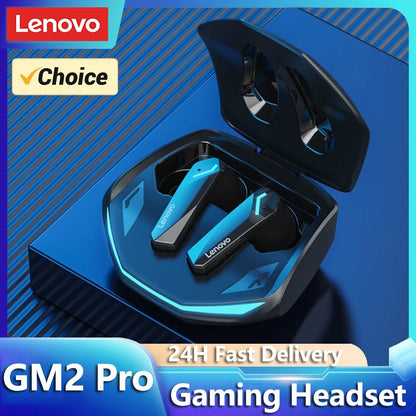 Fone de ouvido sem fio Lenovo GM2 Pro TWS Bluetooth 5.3 à prova d'água com microfone para Xiaomi iPhone