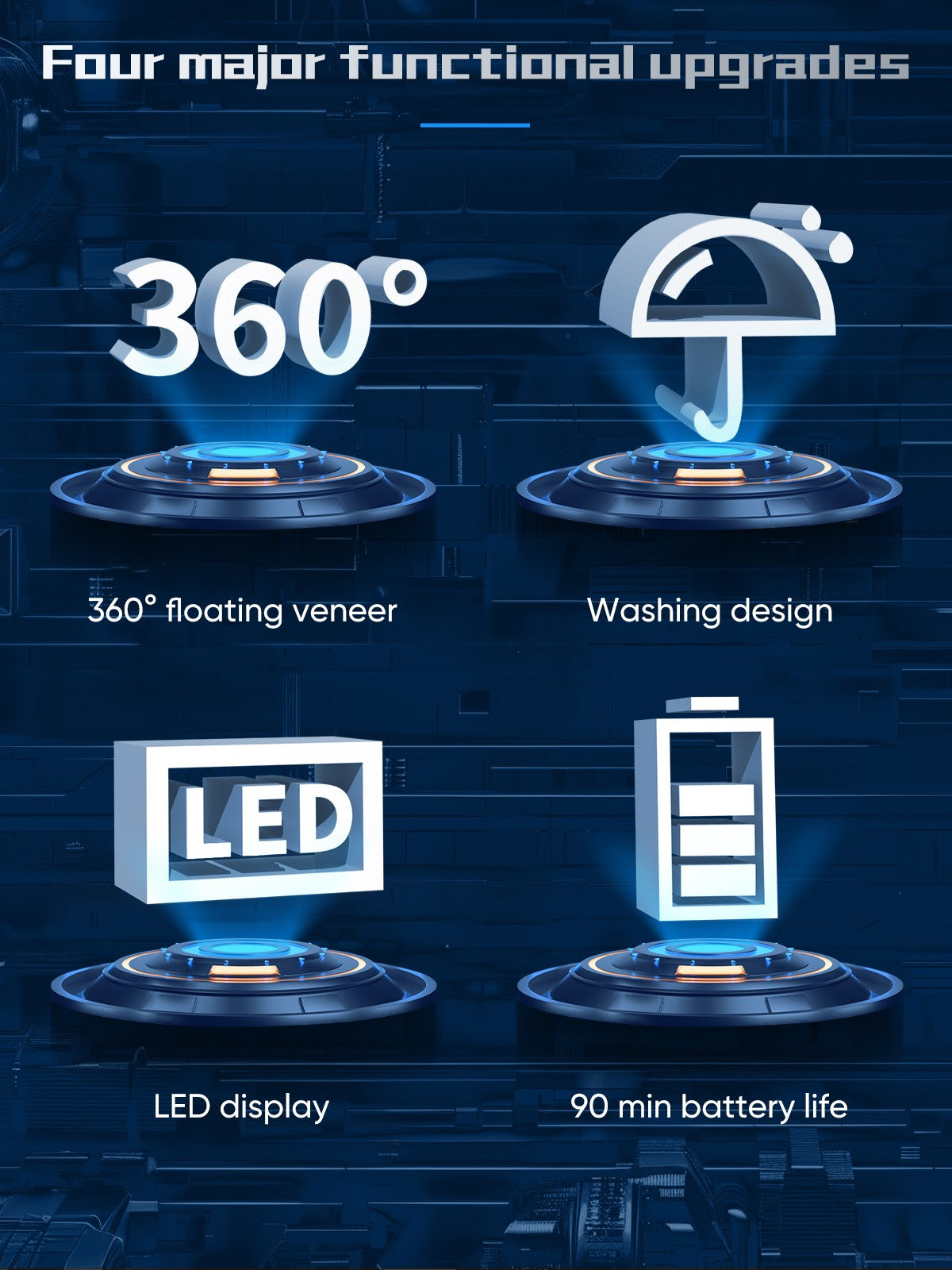 SEJOY 3 In 1 Man Shaver Electric Razor Rechargeable Triple Blade Trimmer Beard Floating Head Waterproof Hair Shaving Machine