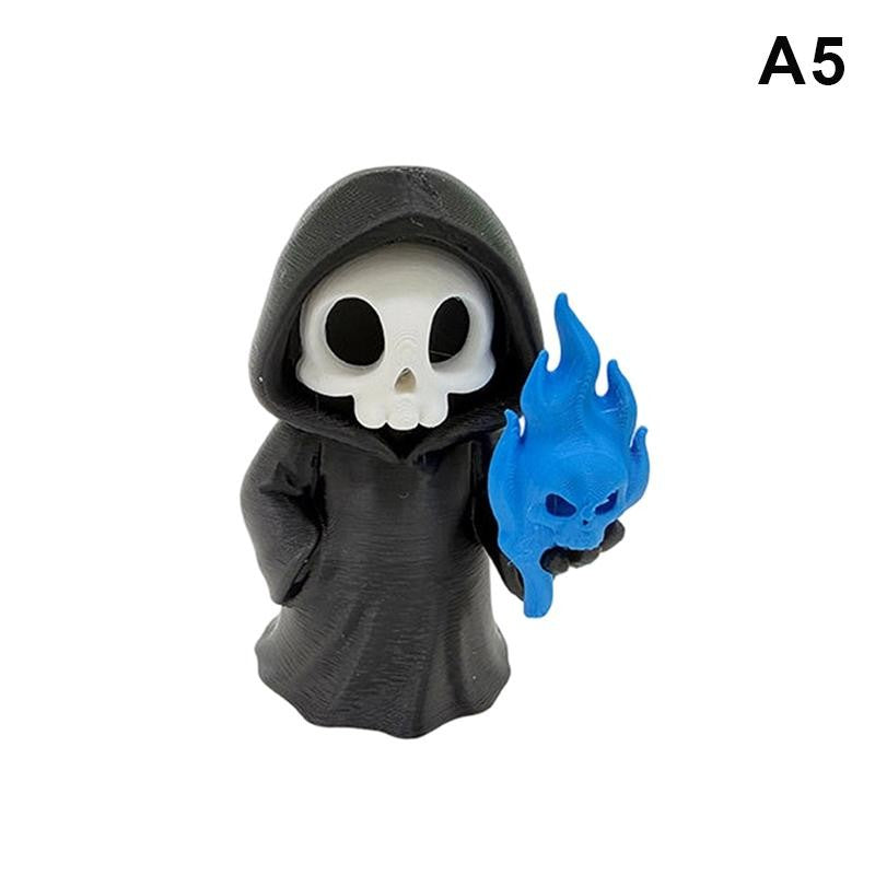 Hot Gothic Grim Reaper Figurines, Cute Skeleton Desk Decor, Skeleton Statue, Spooky Small Halloween Ornament, Halloween Gift