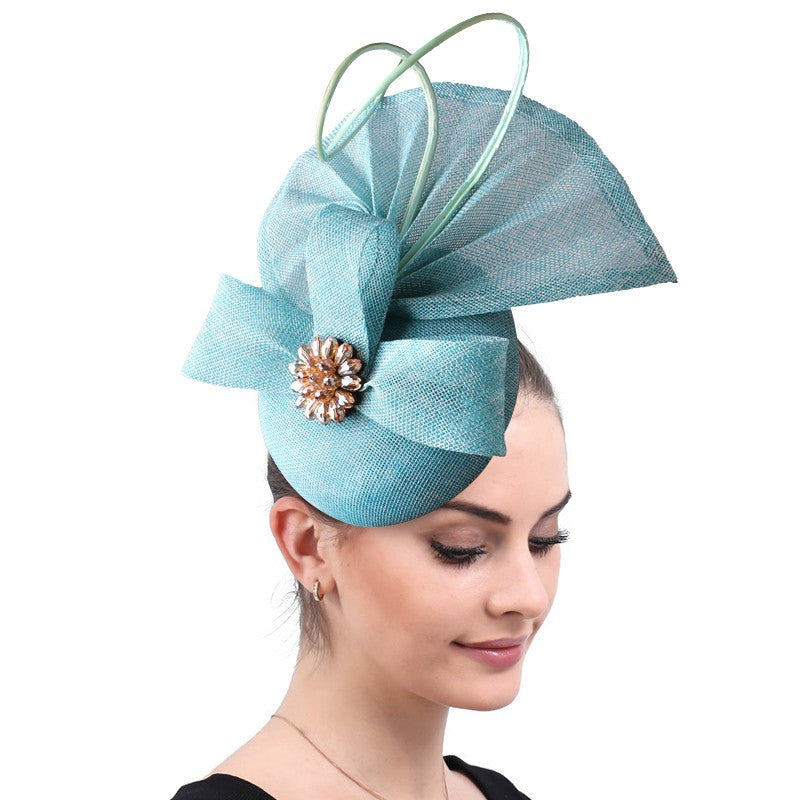 Nice Flower Fascinator Hats Fashion Bow Party Chapeau Cap Bride Women Wedding Chic Headwear With Hair Band Gril Hair Accessories