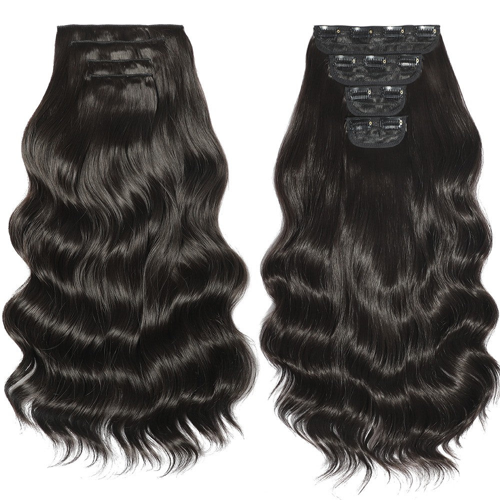 Bio Body Wave Clip in Hair Extensions 22 polegadas 4 peças/lote 220g Macio Natural Fibra Sintética Resistente ao Calor Clip in