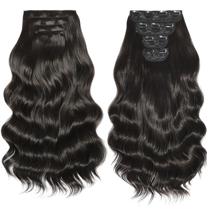 Bio Body Wave Clip in Hair Extensions 22 polegadas 4 peças/lote 220g Macio Natural Fibra Sintética Resistente ao Calor Clip in