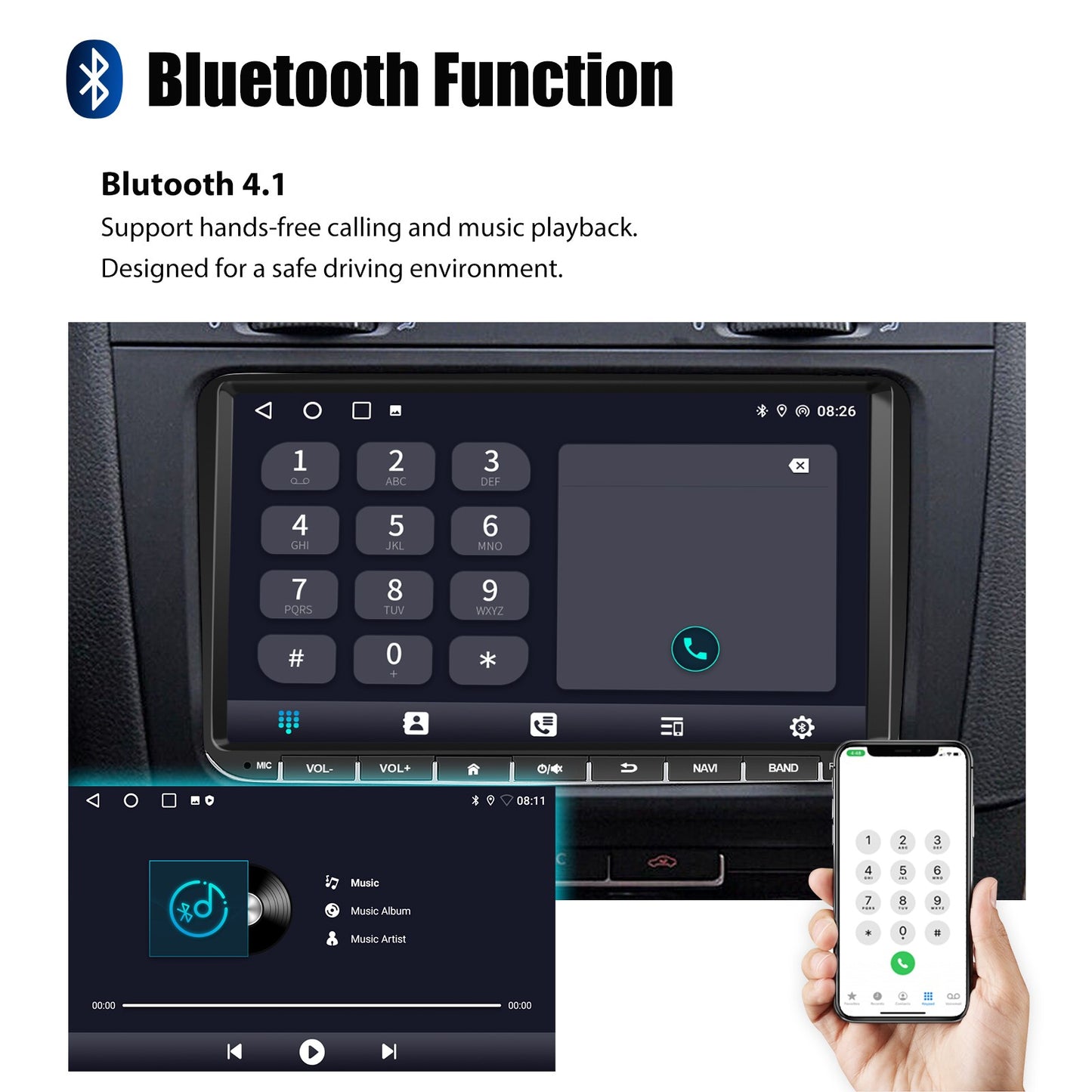 Rádio automotivo ESSGOO 9" Carplay para Volkswagen Golf 5 6 Passat Polo Jetta, Android Auto, multimídia, sistemas inteligentes para carros