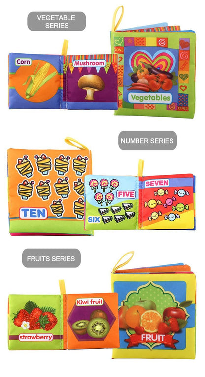 Livro de Pano Macio para Bebês 0-36M Brinquedo de Aprendizagem Precoce Interativo para Pais e Filhos Brinquedo Educativo Montessori de Marionete Presente para Meninos e Meninas